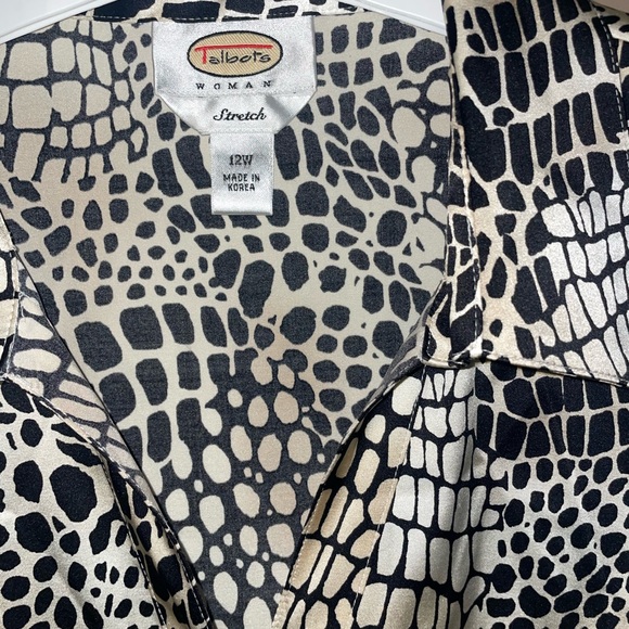 Talbots Ladies Silk Blouse Stretch Sz 12W 95% Silk - Picture 3 of 4